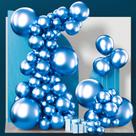 Balões PartyWoo Metallic Blue 130 unidades de tamanhos diferentes Balões PartyWoo Metallic Blue 130 unidades de tamanhos diferentes