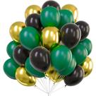 Balões PartyWoo Preto, Dourado, Verde, 60 unidades, 30 cm, Preto, Dourado, Verde