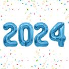 Balões Slergut 2024 Blue Foil Number Festa de Ano Novo de 40 polegadas Balões Slergut 2024 Blue Foil Number Festa de Ano Novo de 40 polegadas