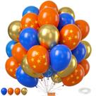 Balões Sowide Azul e Laranja - 50 Unidades de 30cm para Decoração de Festa