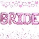 Balões Vibzox de 40 polegadas rosa rosa BRIDE para despedida de solteira