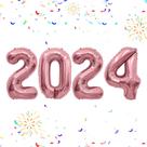 Balões Viksio 2024 Rose Gold Foil Number 2024 Ano Novo
