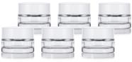 Bálsamo de parede Jar JUVITUS Clear Glass de 7 mL de espessura com tampa de espuma, pacote com 6 unidades