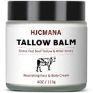 Bálsamo de sebo bovino HJCMANA para pele 120 mL com mel alimentado com capim Bálsamo de sebo bovino HJCMANA para pele 120 mL com mel alimentado com capim