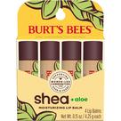 Bálsamo labial Burt's Bees Shea + Aloe Hidratante, pacote com 4