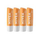 Bálsamo labial NIVEA Mango Lip Care, pacote de 5 ml com 4 veganos com manteiga de karité