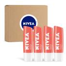 Bálsamo Labial NIVEA Peach Lip Care Tinted - Pacote com 4 Unidades