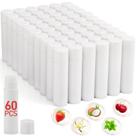 Bálsamo labial VISRIE, pacote com 60, natural sem rótulo, 5 sabores, 4,25 ml