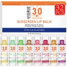 Bálsamo labial VISRIE SPF 30 com protetor solar, pacote com 32 unidades, tamanho de viagem
