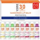 Bálsamo labial VISRIE SPF 30 com protetor solar, pacote com 64 unidades, tamanho de viagem
