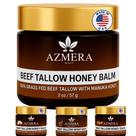 Bálsamo para a pele Azmera Beauty 100% de sebo bovino alimentado com capim e mel de manuka Bálsamo para a pele Azmera Beauty 100% de sebo bovino alimentado com capim e mel de manuka