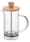 BALZAC CAFETEIRA FRANCESA 17x7x7cm 350ml BOROSILICATO TRANSPARENTE TAMPA BAMBU