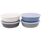 Bamboo Kids Bowls WeeSprout, conjunto de 4 com tampas, máquina de lavar louça de 450 ml