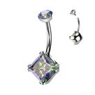 Banana de Titânio Supreme Square com Zircônias - 1,6mm x 10mm