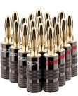 Banana Plugs FosPower 10 pares/20 unidades banhadas a ouro 24K