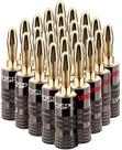 Banana Plugs FosPower 12 pares/24 peças banhados a ouro 24 quilates