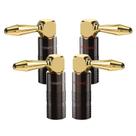 Banana Plugs FosPower em ângulo reto banhados a ouro 24K (2 pares)