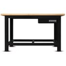 Bancada aberta 1500 x 600 mm com 1 gaveta tampo de madeira pinus - RLL-200 (Preto)