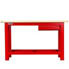 Bancada aberta 1500 x 600 mm com 1 gaveta tampo de madeira pinus - RLL-200 (Vermelho)