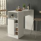 Bancada Balcão/Ilha de Cozinha Gourmet 1 Porta e Adega Menu Móveis Branco