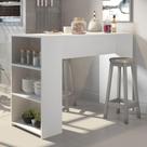 Bancada Balcão/mesa De Cozinha 3 Prateleiras Menu Móveis Branco