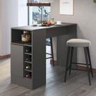 Bancada Balcão Mesa de Cozinha Gourmet com Adega 1 Porta Cor Grafite Arte Cas