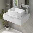Bancada Blu 60cm com Vidro com Furo e Cuba Duna Bancada Blu 60cm com Vidro com Furo e Cuba Duna