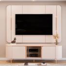 Bancada com Painel para Tvs até 65 Polegadas DJ Móveis Adele com LED e 2 Portas