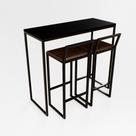 Bancada Cozinha Balcão Gourmet 120cm Preto Com 2 Banquetas Imbuia Pt Bancada Cozinha Balcão Gourmet 120cm Preto Com 2 Banquetas Imbuia Pt