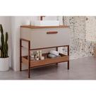 Bancada de Banheiro Balcão Portinari 1 Porta c/ Cuba 80cm Cappuccino/Freijo - MGM Bancada de Banheiro Balcão Portinari 1 Porta c/ Cuba 80cm Cappuccino/Freijo - MGM