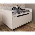 Bancada de Banheiro Suspenso c/ Rodizio BN3647 s/ Cuba c/ 1 Gaveta 60cm Branco - Tecno Mobili Bancada de Banheiro Suspenso c/ Rodizio BN3647 s/ Cuba c/ 1 Gaveta 60cm Branco - Tecno Mobili