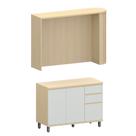Bancada de Cozinha Com Balcão 100 MDF 144cm Aura Luciane Móveis