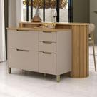 Bancada De Cozinha Para Ilha 100% Mdf Com Tampo 164cm Lumina Cinammon-freijó