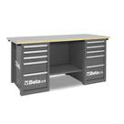 Bancada de Trabalho Madeira Cinza com Gaveteiros Painel de Ferramenta com Fechadura C57S/C-G Beta