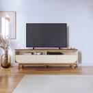 Bancada Decorativa Saiko MDP Pintura UV 3 Gavetas Corrediças Telescópicas até 75 Cinamomo/OffWhite G97 - Gran Belo