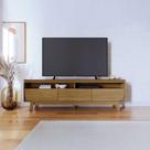 Bancada Decorativa Saiko MDP Pintura UV 3 Gavetas Corrediças Telescópicas até 75 Cumaru G97 - Gran Belo