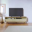 Bancada Decorativa Saiko MDP Pintura UV 3 Gavetas Corrediças Telescópicas até 75 Cumaru/Opala G97 - Gran Belo
