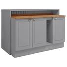 Bancada E Balcao Gourmet 146cm Americana Cinza Nature Henn