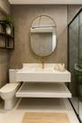 Bancada em Porcelanato para Banheiro 80cm Com Cuba