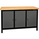Bancada fechada com 3 portas 1,5 m tampo 40 mm - Dark