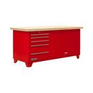 Bancada fechada com 5 gavetas e 1 porta retrátil - RLL-217A (Vermelho)