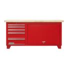 Bancada fechada com 5 gavetas e 1 porta retrátil - RLL-217A (Vermelho) Bancada fechada com 5 gavetas e 1 porta retrátil - RLL-217A (Vermelho)