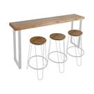 Bancada Gourmet 150cm com 3 Banquetas Industriais Guatemala Base Branca Bancada Gourmet 150cm com 3 Banquetas Industriais Guatemala Base Branca