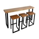 Bancada Gourmet 180cm com 3 Banquetas Industriais Bistrô Premium Base Preta