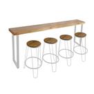 Bancada Gourmet 200cm com 4 Banquetas Industriais Guatemala Base Branca