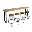 Bancada Gourmet 200cm com 4 Banquetas Industriais Guatemala Base Preta