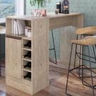 Bancada Gourmet Marrom Multiuso 1 Porta e Prateleira p 2 Pessoas na Cozinha 140cm