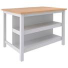 Bancada Ilha Cozinha 2 Prateleiras 120x80 Cm Cd1019 Cinza Dtall