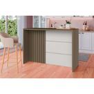 Bancada Ilha Cozinha Balcão Gourmet Connect c/ 2 Portas e 3 Gavetas 145cm Duna/Cristal - Henn Bancada Ilha Cozinha Balcão Gourmet Connect c/ 2 Portas e 3 Gavetas 145cm Duna/Cristal - Henn