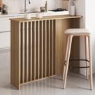 Bancada Ilha para Cozinha 120cm com Painel Ripado Bahia BC1200 Cor Mel - Art In Móveis